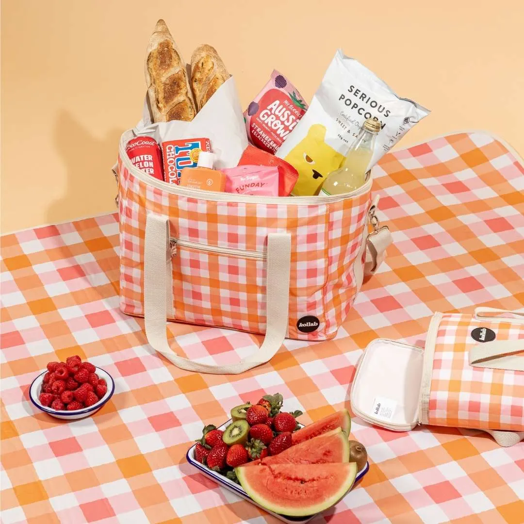 Picnic Bag Watermelon Peach Check