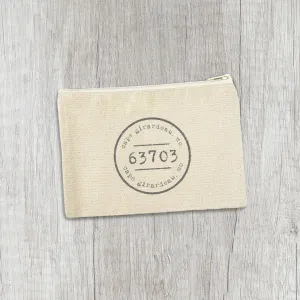 Postmark Stamp City/State/Zip - Canvas Zipper Pouch