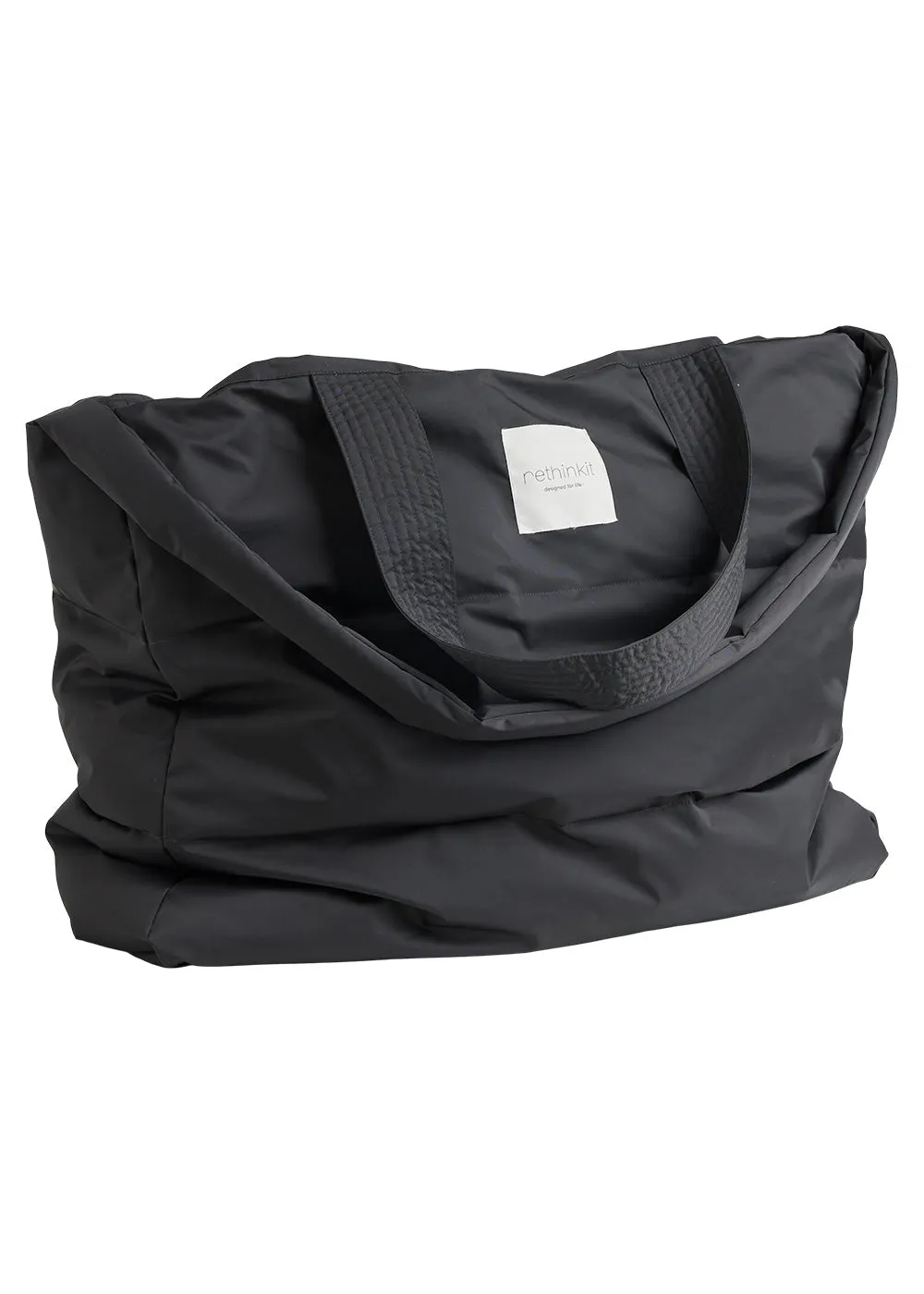 Puffer Shopper Bag - almost black