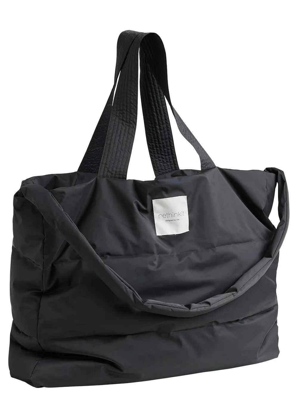 Puffer Shopper Bag - almost black