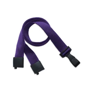 Purple 5/8" (16 mm) Recycled PET Lanyard with Breakaway And Twist-Free Wide Plastic Hook