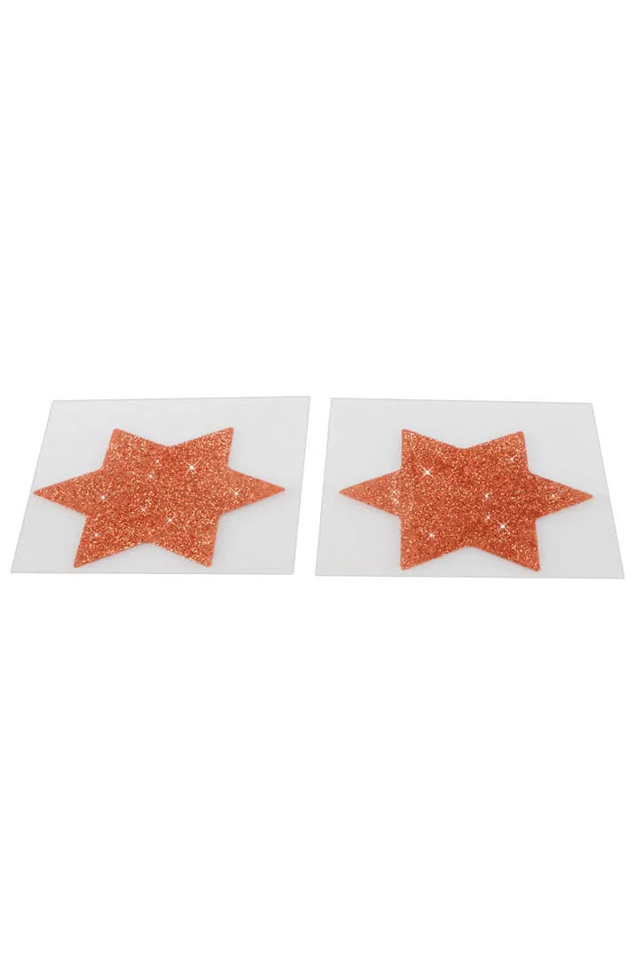 Rose gold glitter star nipple covers
