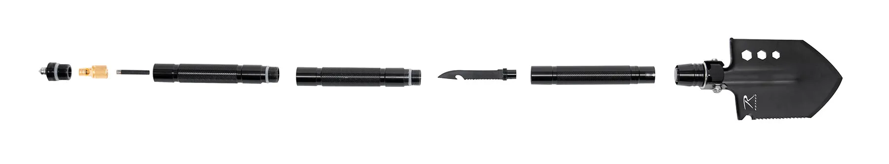 Rothco 8-in-1 Multi-Tool Survival Shovel / Portable Camping Entrenching Tool - Stainless Steel