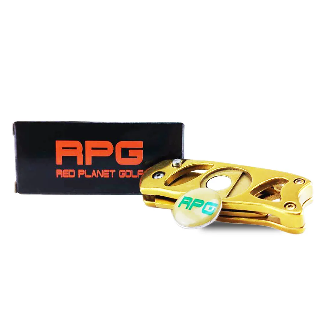 RPG Heavy Duty Stainless Steel Divot Tool- (Switchblade-Anodized-Gold)