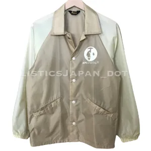 [S] A Bathing Ape Bape Vintage Ape General Nylon Coaches Jacket Beige