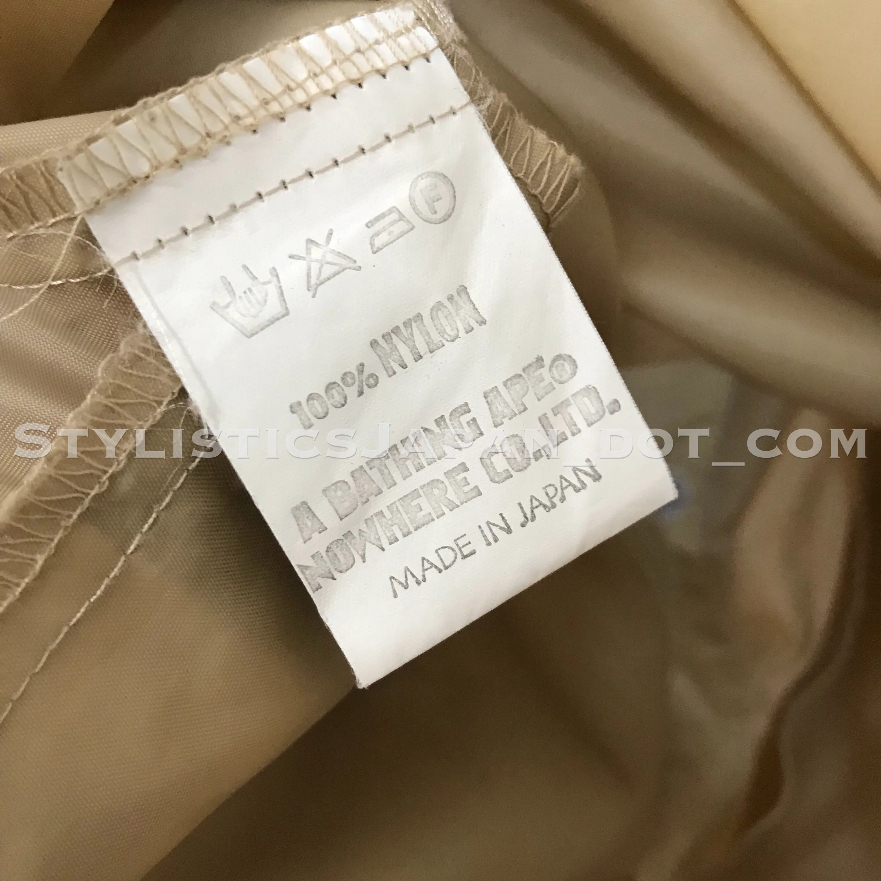 [S] A Bathing Ape Bape Vintage Ape General Nylon Coaches Jacket Beige