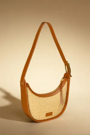 SANCIA | The Luna Bag - Cognac Raffia