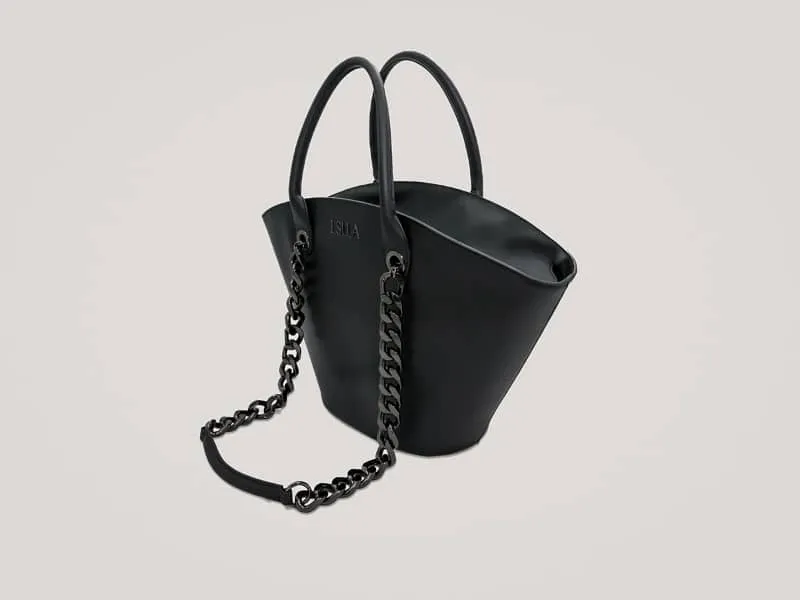 Seva Vegan Cactus Leather Tote | Matte Black
