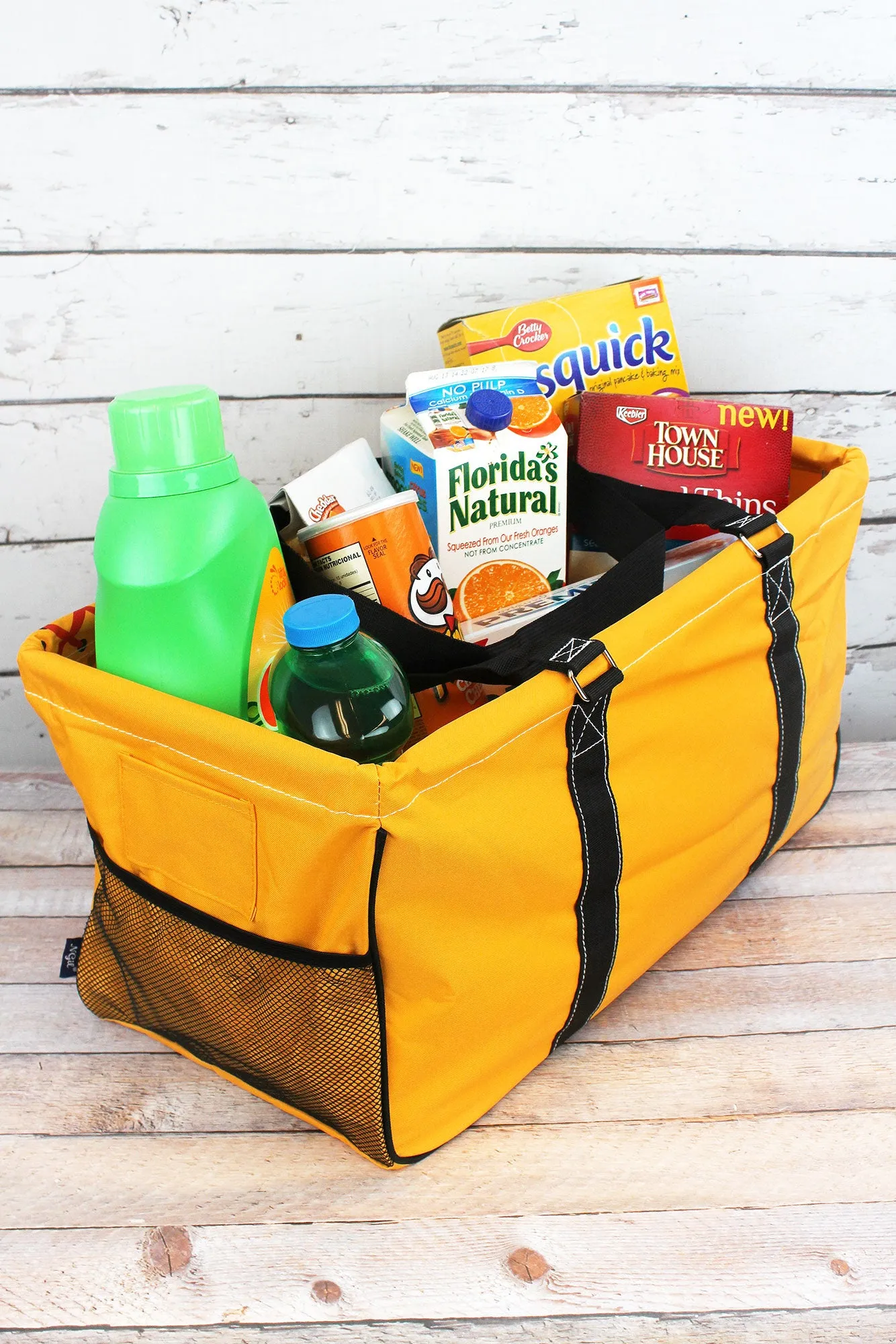Softball Laces Collapsible Haul-It-All Basket with Mesh Pockets