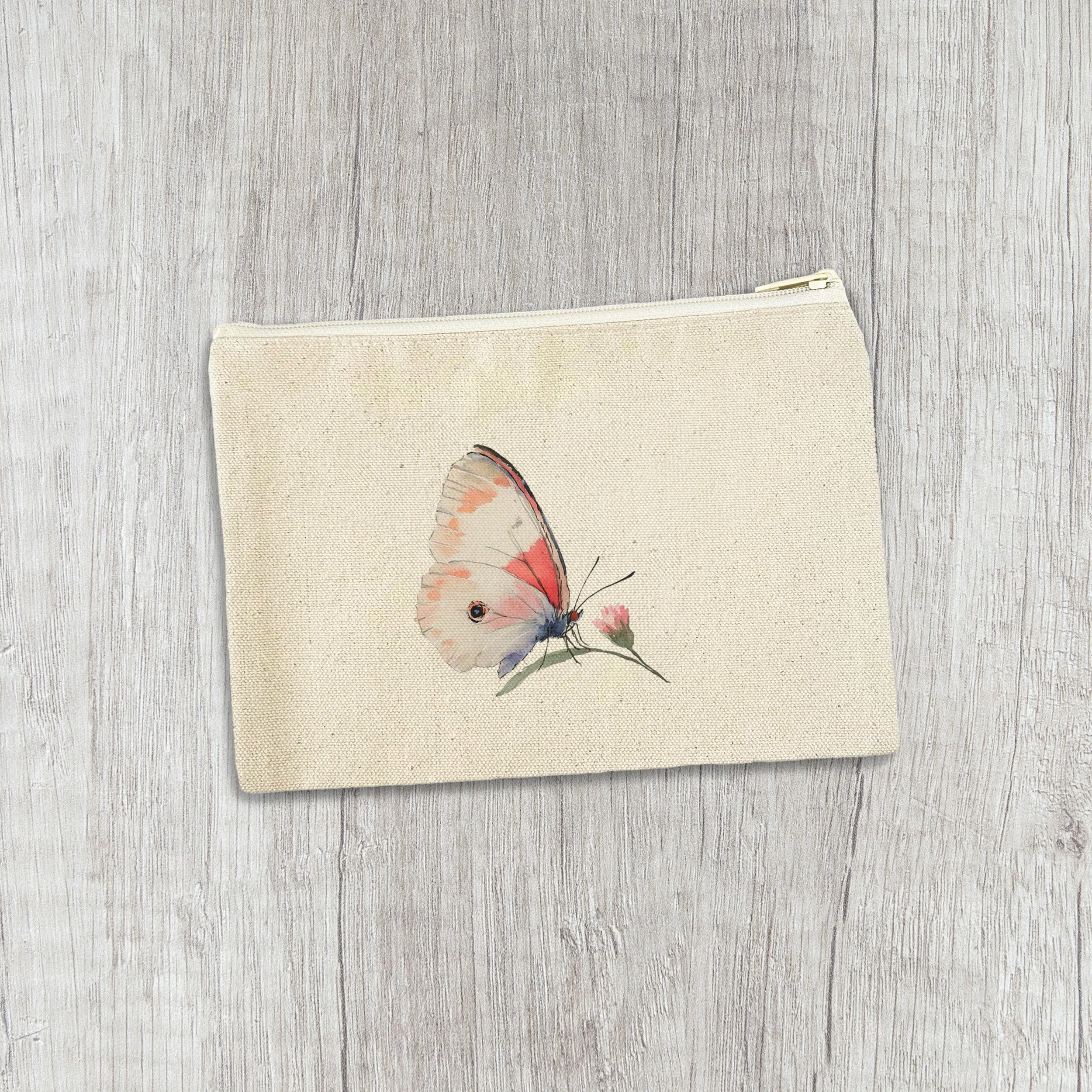 Spring Butterfly - Canvas Zipper Pouch
