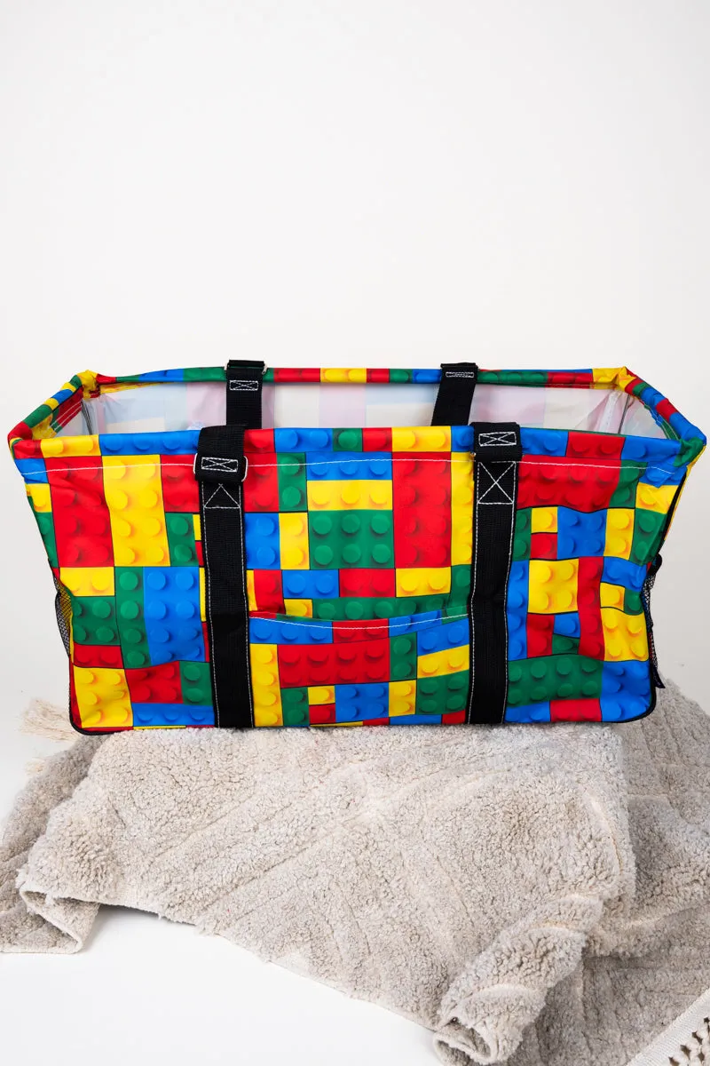 Stack 'Em Up Collapsible Haul-It-All Basket with Mesh Pockets