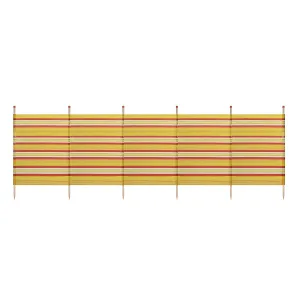Standard Stripes Yellow/Red Print Windbreak 6 Pole