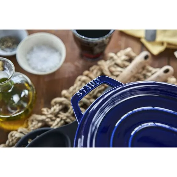 Staub Cast Iron Casserole Oval Dark Blue 33cm STB-1103391