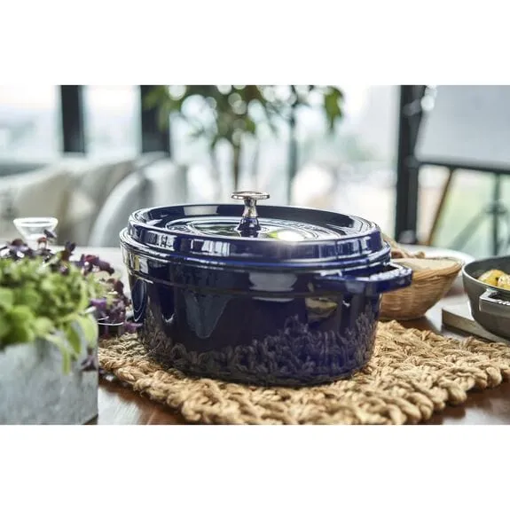 Staub Cast Iron Casserole Oval Dark Blue 33cm STB-1103391