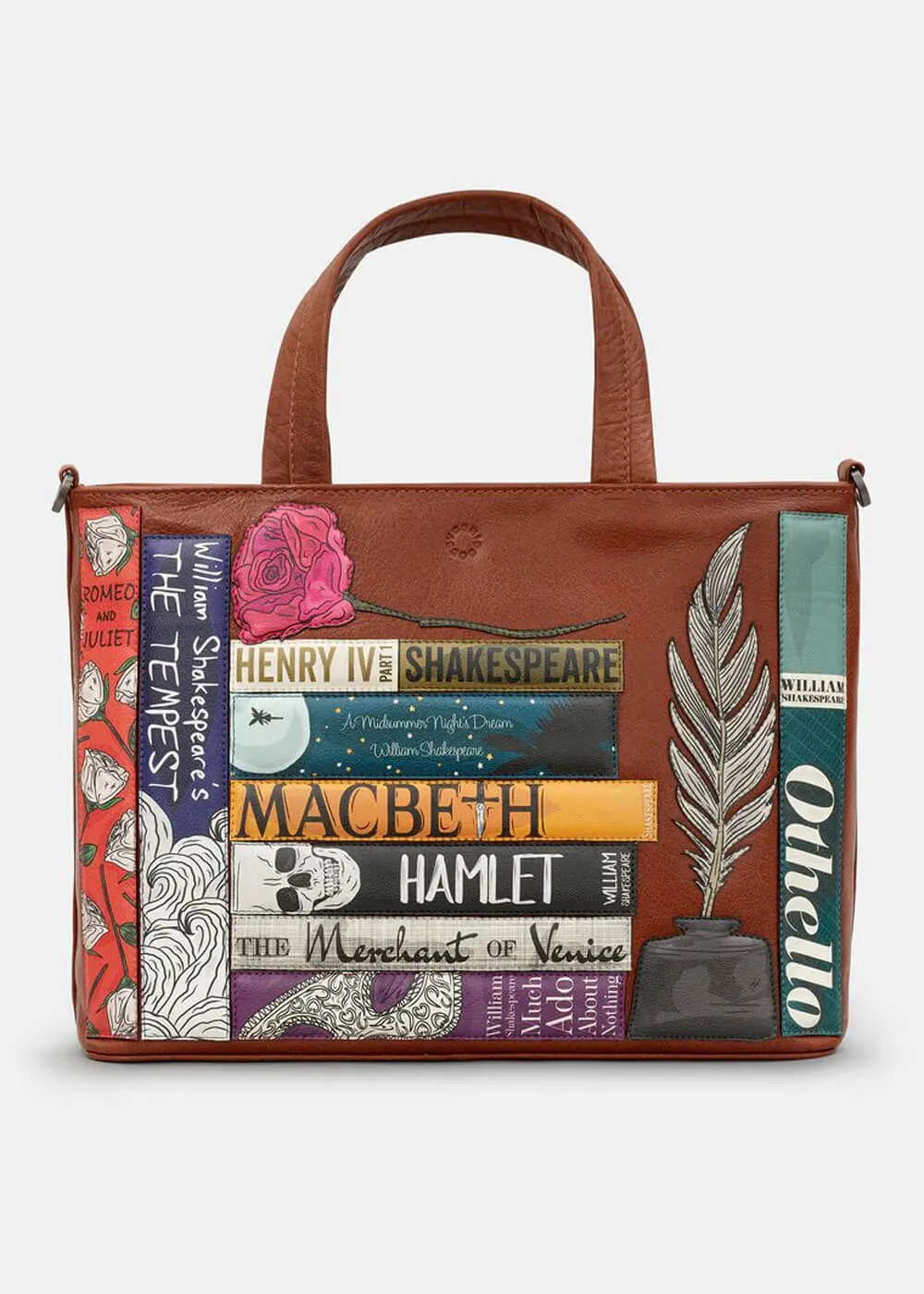 Succubus Bags Books Shakespeare Bookworm Leather Grab Bag Brown