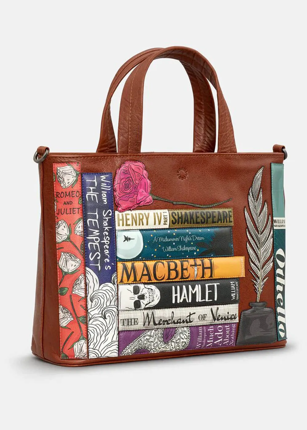 Succubus Bags Books Shakespeare Bookworm Leather Grab Bag Brown