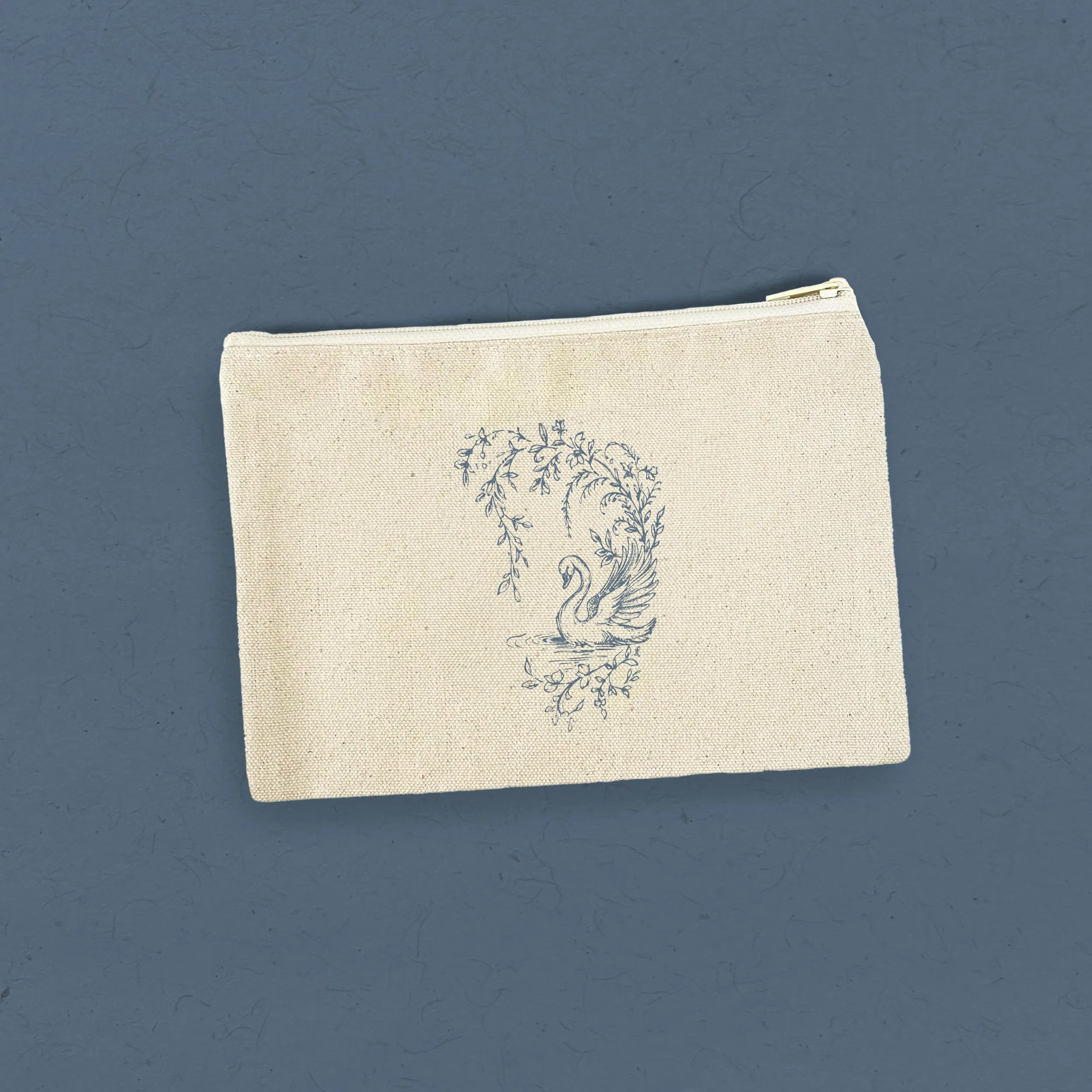 Swan Toile - Spring Canvas Zipper Pouch