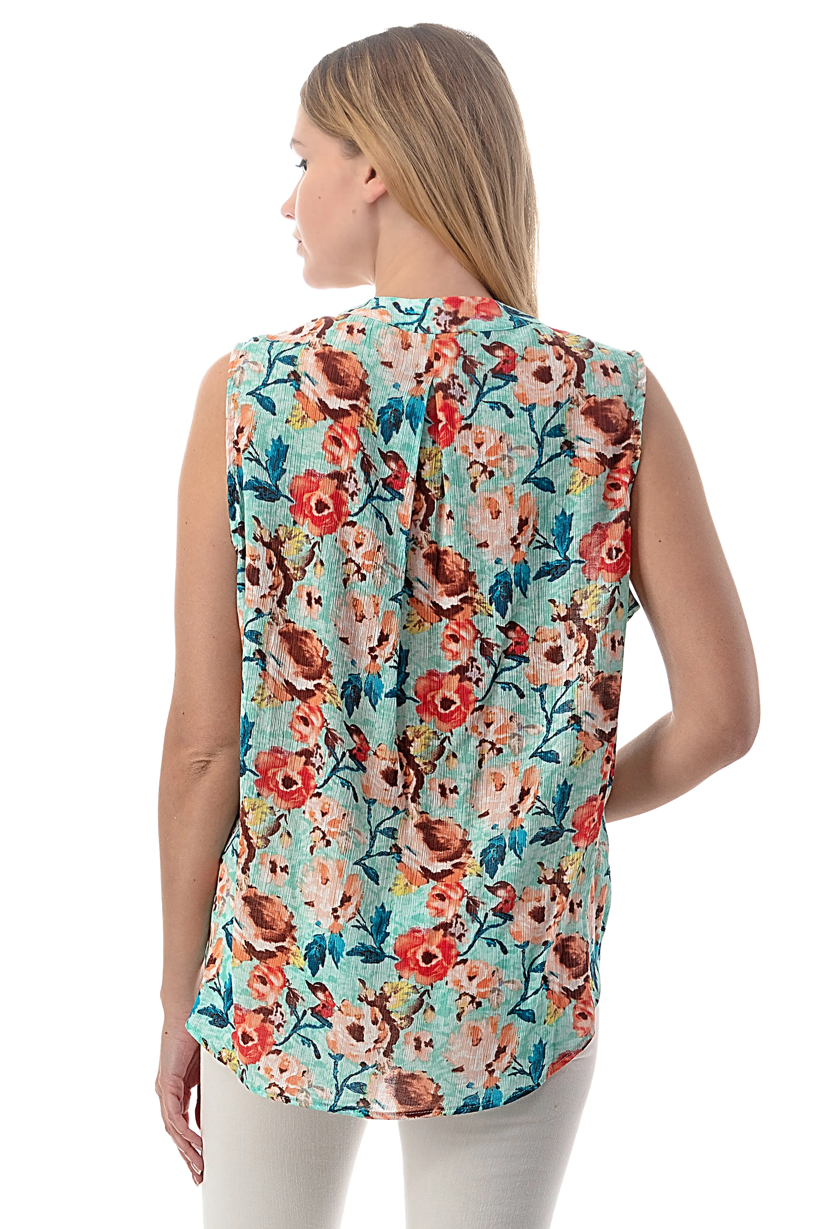 Take Me On Vacation Floral Blouse in Aqua