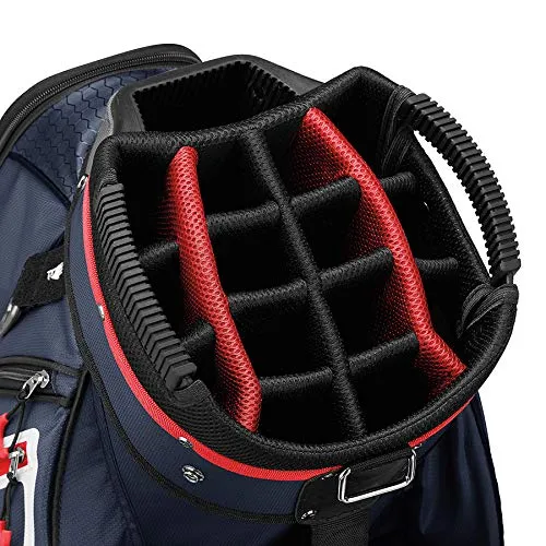 TaylorMade 2019 Golf Select Cart Bag, Navy/Red/White