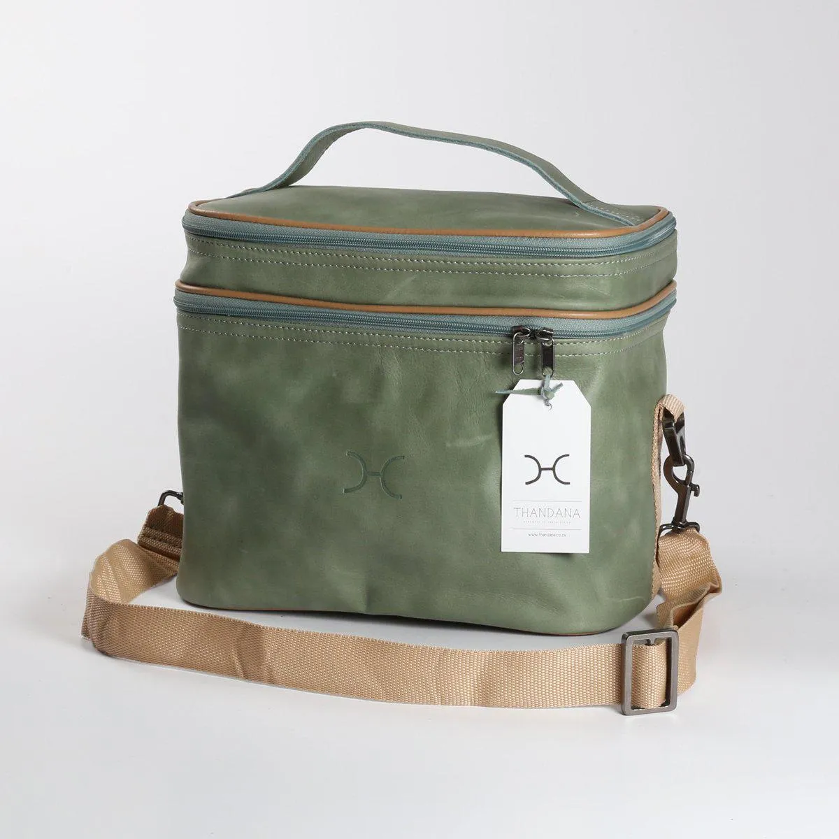 Thandana Leather Double Decker Cooler Bag