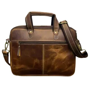 The Madeley Messenger Leather Laptop Bag by ArchieSoul Man   Free Valet Tray