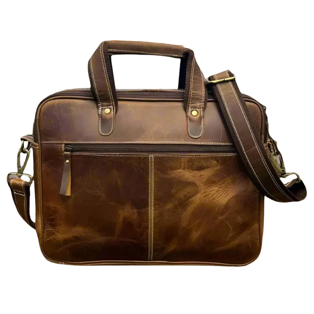 The Madeley Messenger Leather Laptop Bag by ArchieSoul Man   Free Valet Tray
