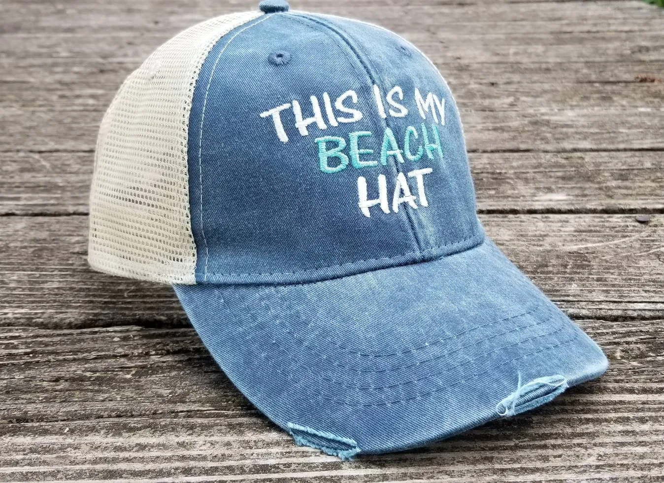 This Is My Beach Hat, 8 color options, mesh back
