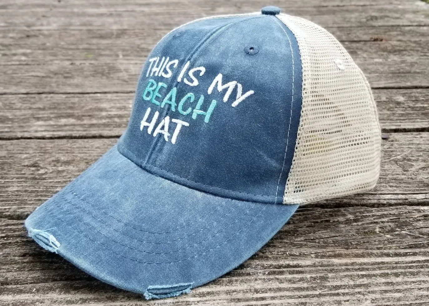 This Is My Beach Hat, 8 color options, mesh back