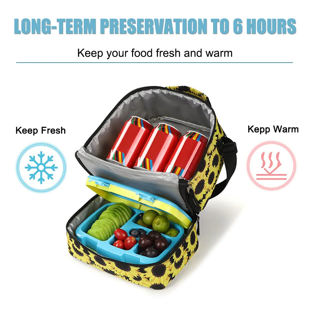 Tilami Sunflower Kids Lunch Bag Waterproof Cooler Bag