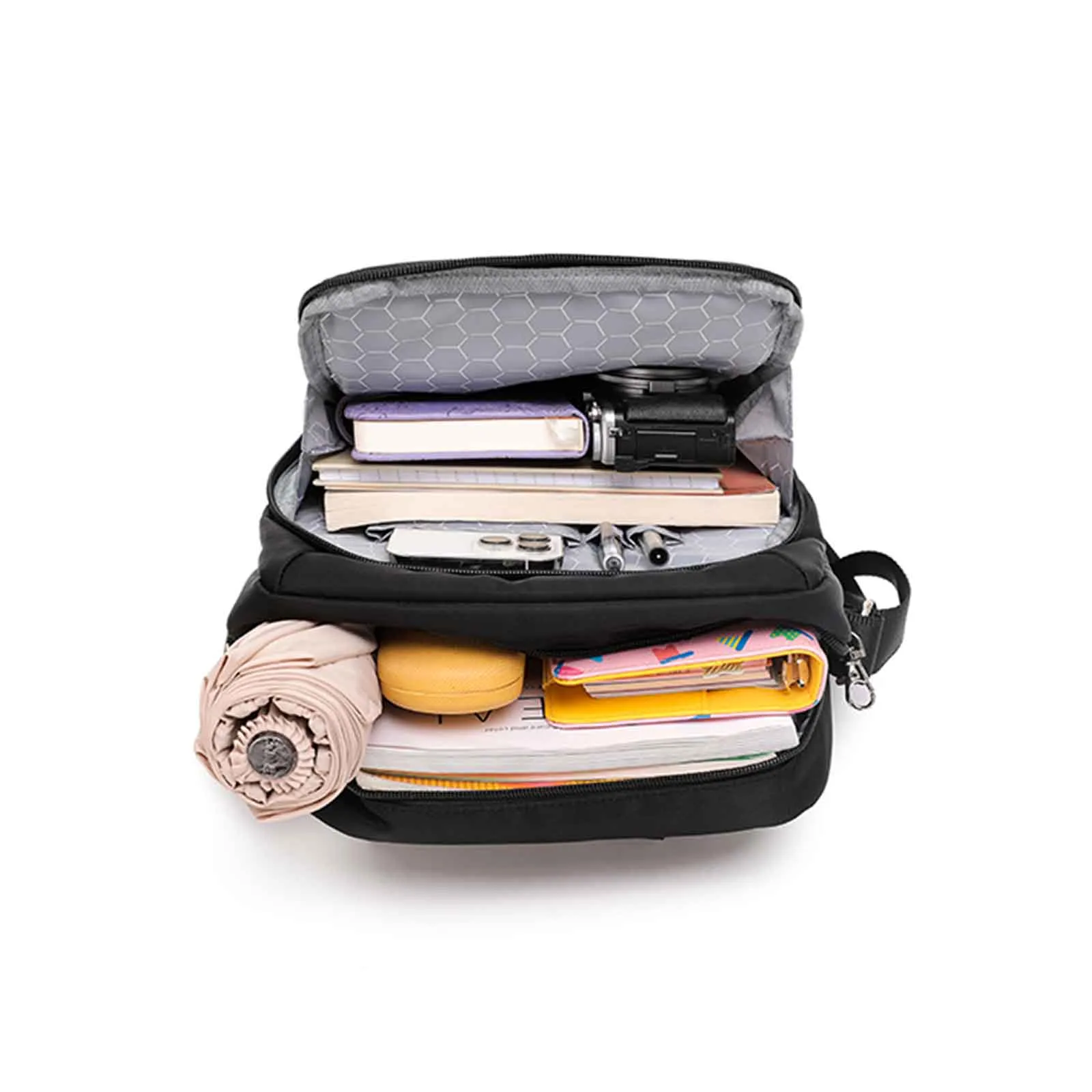 Tosca Anti-Theft Shoulder Bag Double Black