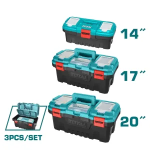Total 3 Pieces Plastic Tool Boxes - TPBXK0031