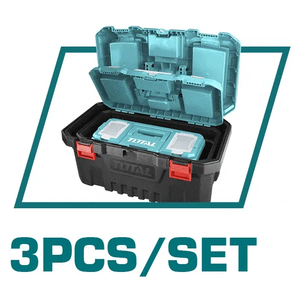 Total 3 Pieces Plastic Tool Boxes - TPBXK0031