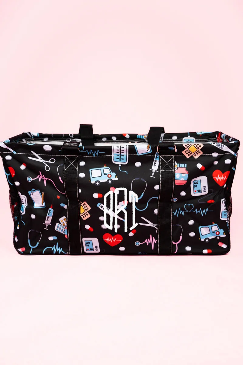 Trauma Queen Collapsible Haul-It-All Basket with Mesh Pockets