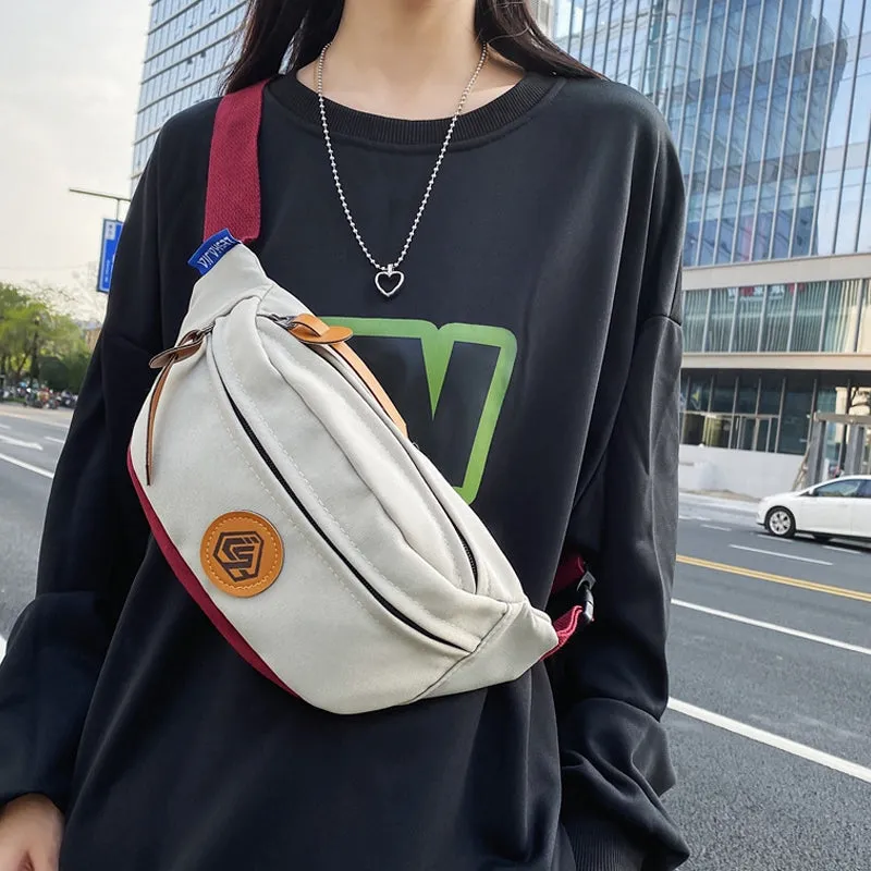 Trendy Color Contrast Messenger Chest Bag