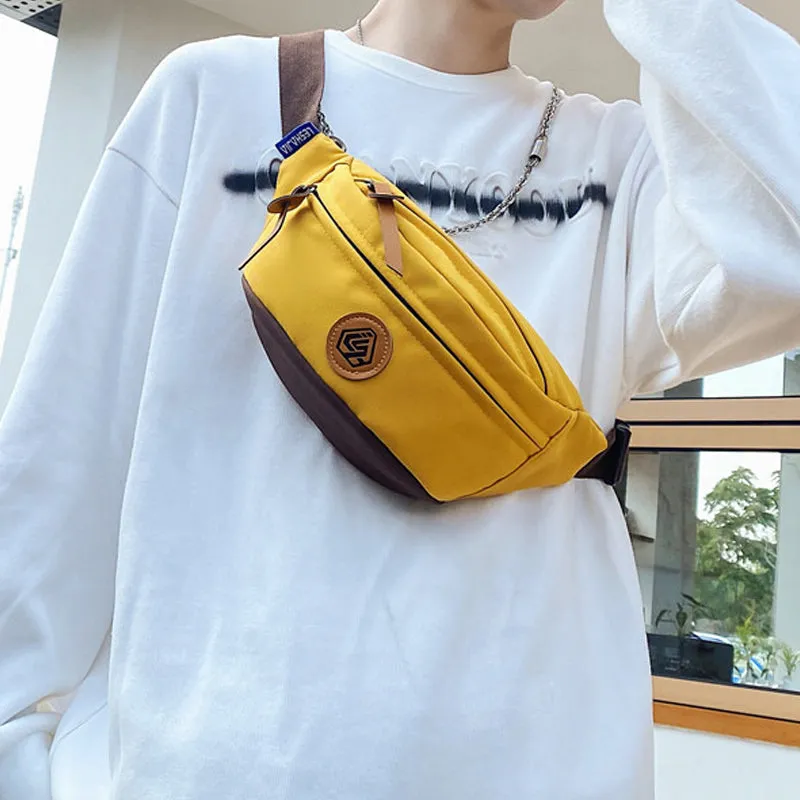 Trendy Color Contrast Messenger Chest Bag