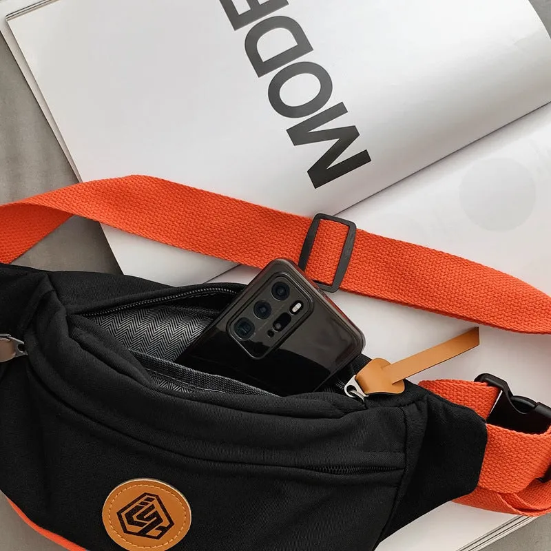 Trendy Color Contrast Messenger Chest Bag