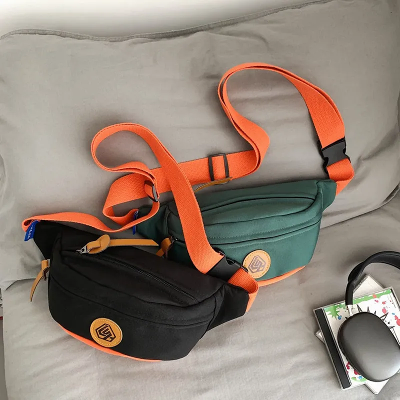 Trendy Color Contrast Messenger Chest Bag