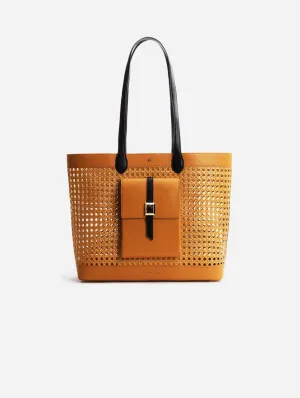 Tropez Vegan Leather Tote Bag | Brown
