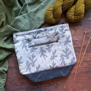 *Tumbling Leaves*  Zippered Knitting Project Bag- *Ready to Ship*