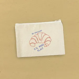 Un Croissant - Canvas Zipper Pouch