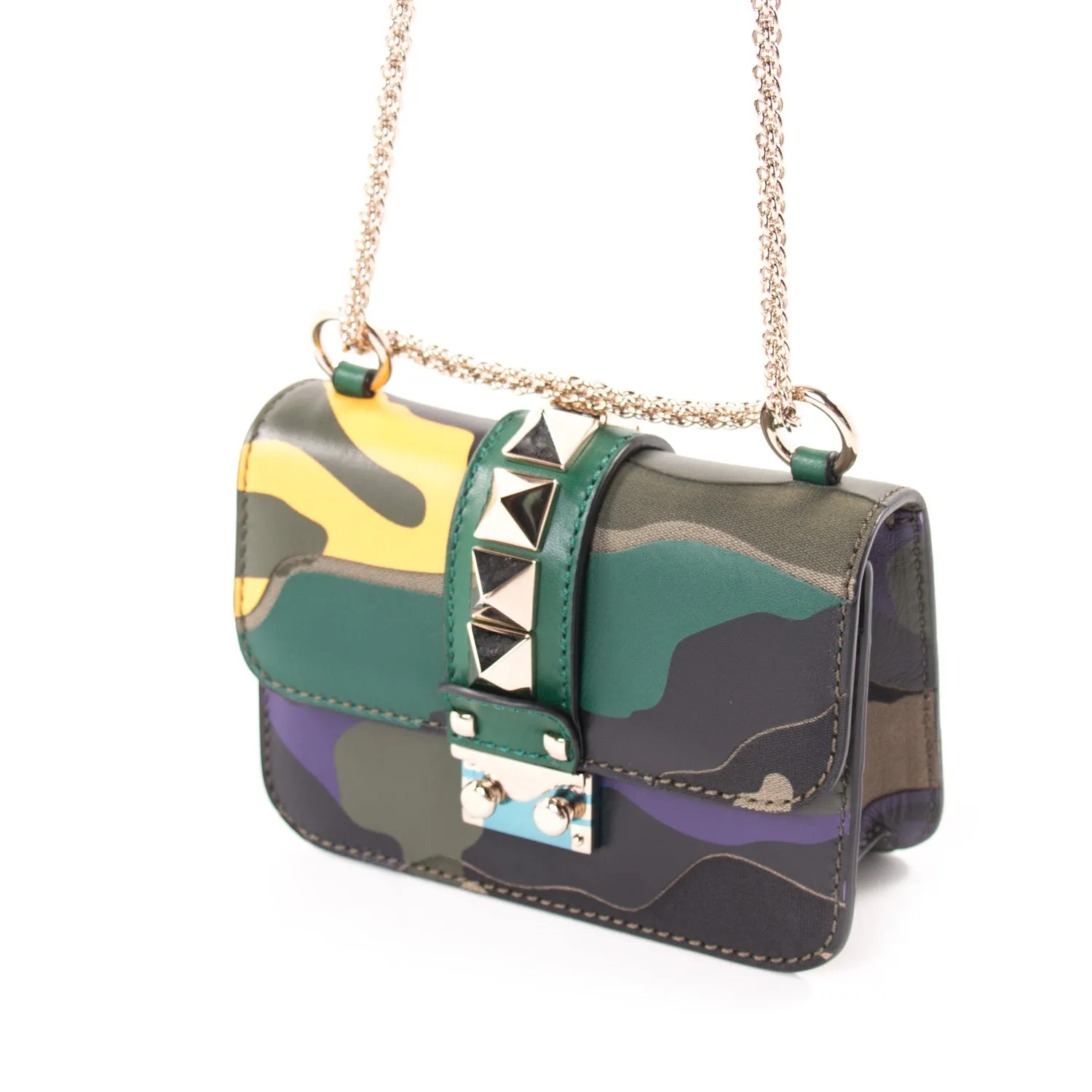 Valentino Camo Glam Lock Rockstud Bag