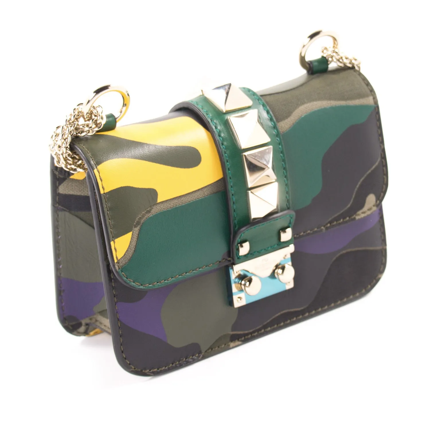 Valentino Camo Glam Lock Rockstud Bag