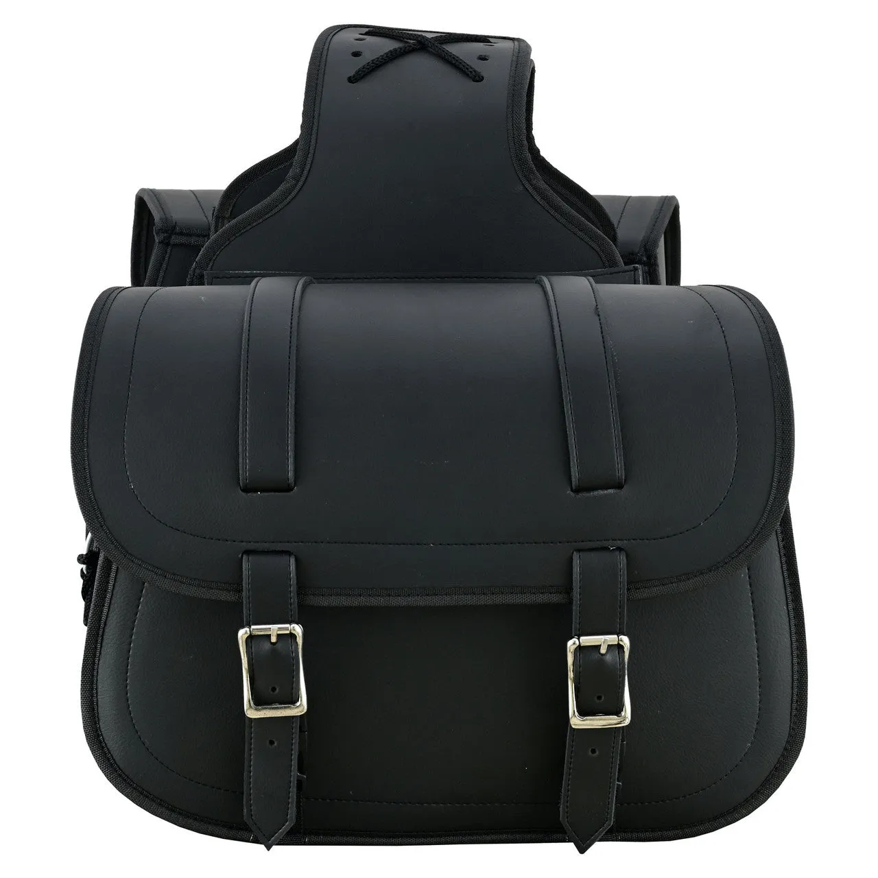 Vance Plain Motorcycle Saddlebags 18L Water-Resistant, Reinforced PVC Fits Honda, Yamaha, Kawasaki, Indian, Harley