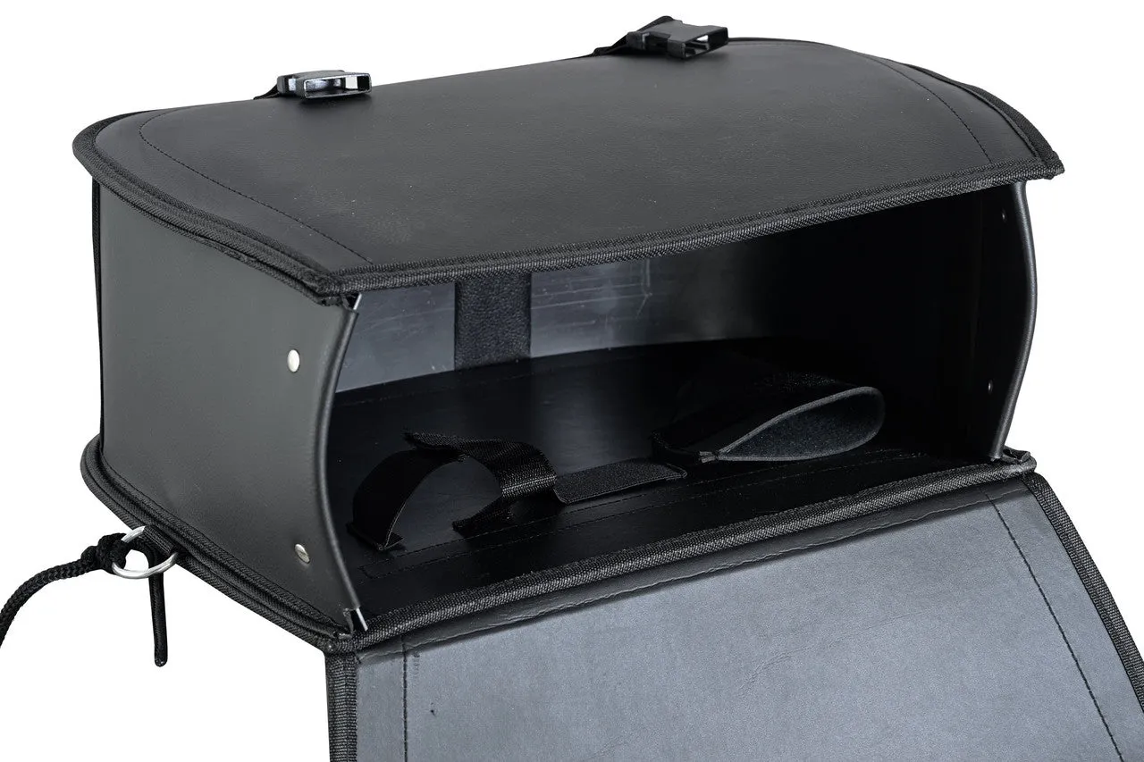 Vance Plain Motorcycle Saddlebags 18L Water-Resistant, Reinforced PVC Fits Honda, Yamaha, Kawasaki, Indian, Harley