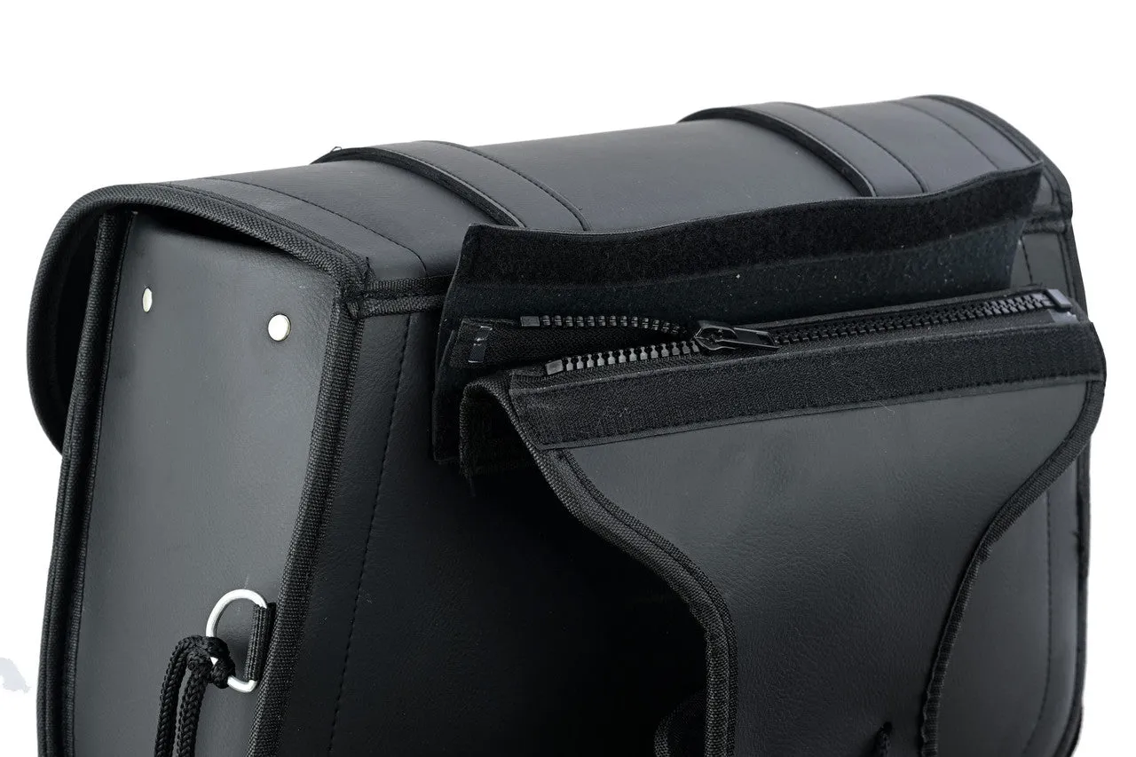 Vance Plain Motorcycle Saddlebags 18L Water-Resistant, Reinforced PVC Fits Honda, Yamaha, Kawasaki, Indian, Harley