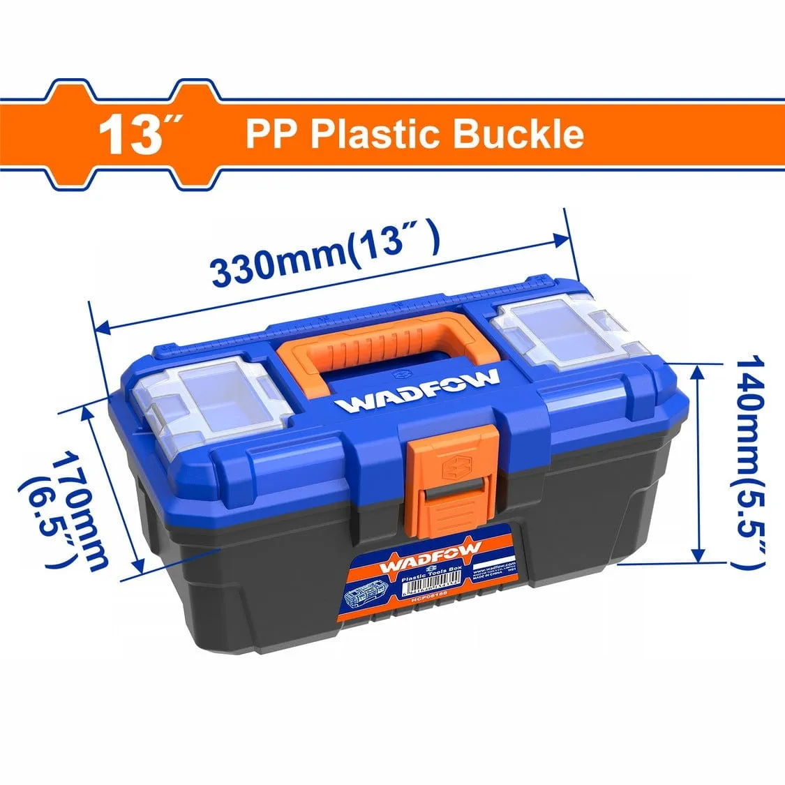 Wadfow 13" Plastic Tool Box - WTB1313