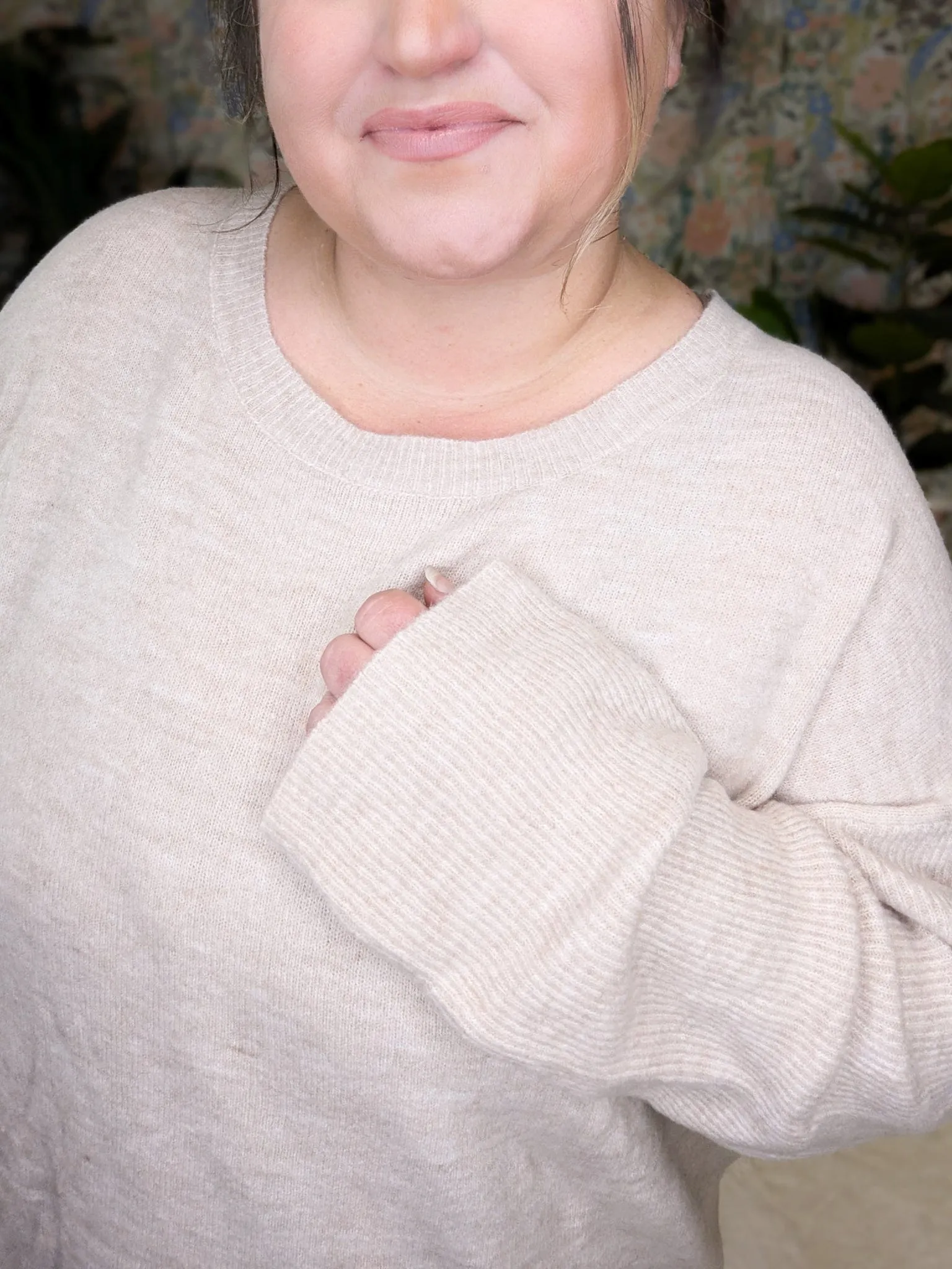 Winslet Cross Back Sweater in Taupe Oatmeal