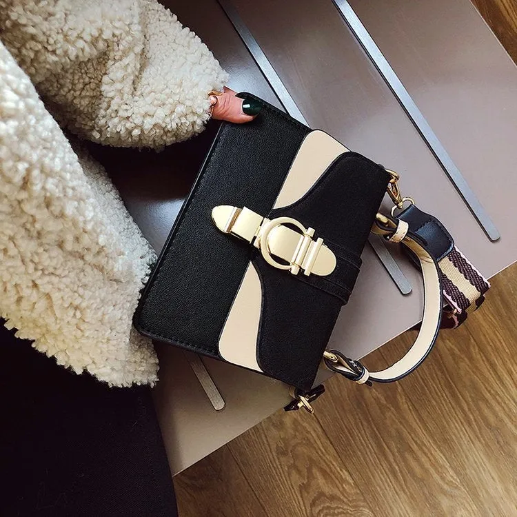 Women Leather Handbags Shoulder Bags Luxury Design Crossbody Purses(Black)
