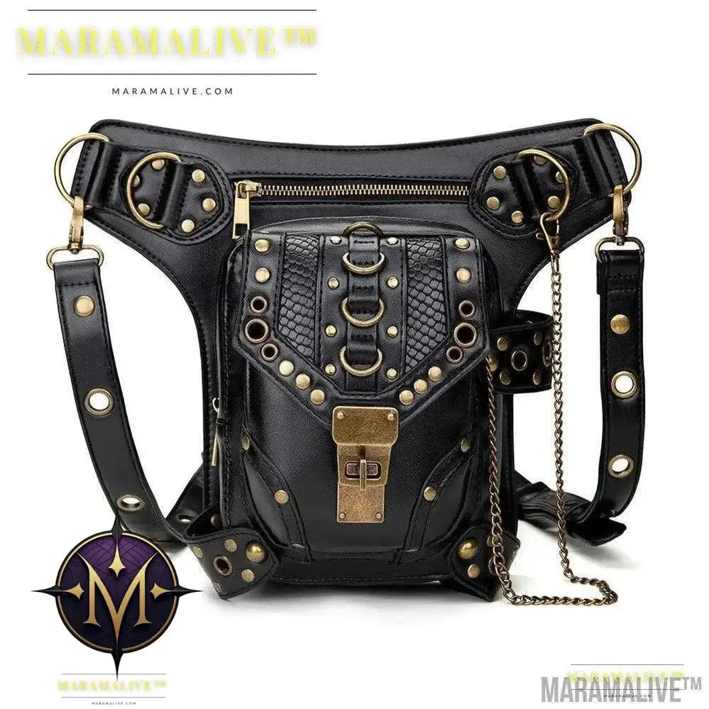 Women's Vegan-Friendly Steampunk Retro One Shoulder Messenger Bag
