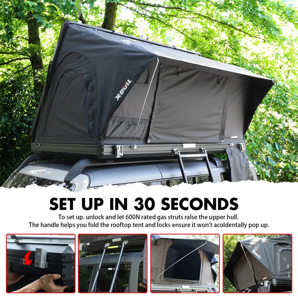 X-BULL Hard Shell Roof Top Tent with Ladder and Mattress